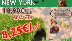 ¿TRUCO O CESPED ? 👻🎃🦇 !!!  Césped artificial 45mm - New York -SOLO  rollos de  2x5m - Transporte incluido