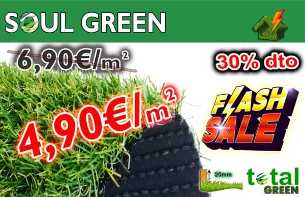 OFERTA FLASH SALE CESPED SOUL GREEN 20mm