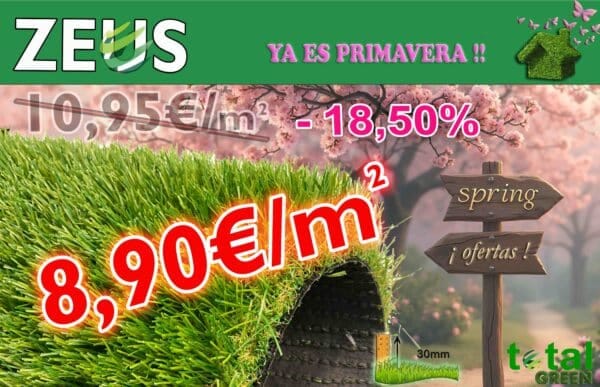 CESPED ARTIFICIAL ZEUS 30mm