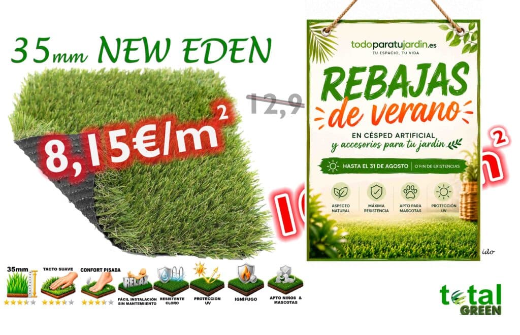 Césped Artificial 35mm New Eden | Todoparatujardin.es