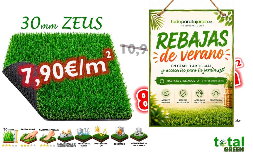 Césped Artificial Zeus 30mm | Todoparatujardin.es