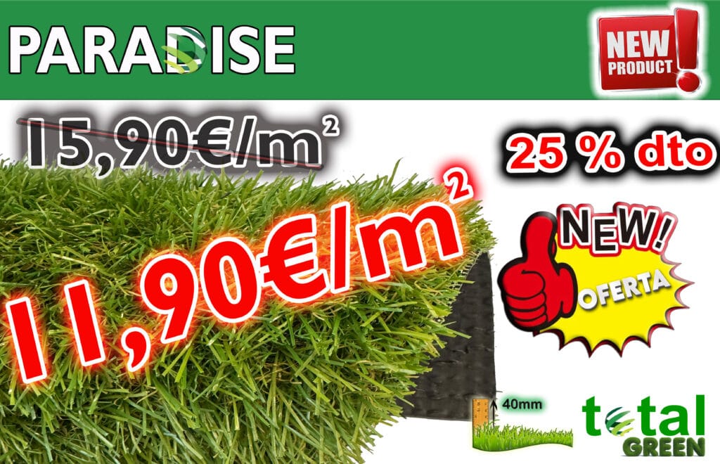 Césped Artificial 40mm - PARADISE-Transporte Incluido