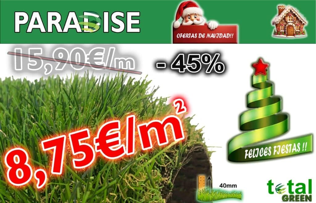 FELIZ NAVIDAD 🎄☃️🎅 !!! Césped Artificial 40mm - PARADISE-Transporte Incluido