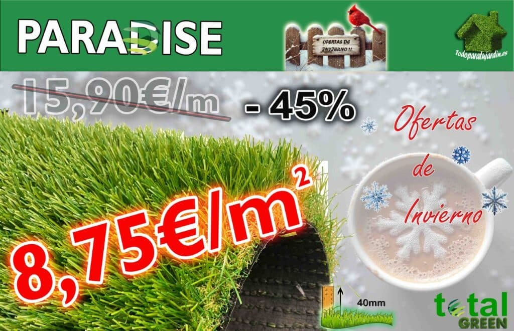 OFERTA DE INVIERNO❄️💙! Césped Artificial 40mm - PARADISE-Transporte Incluido