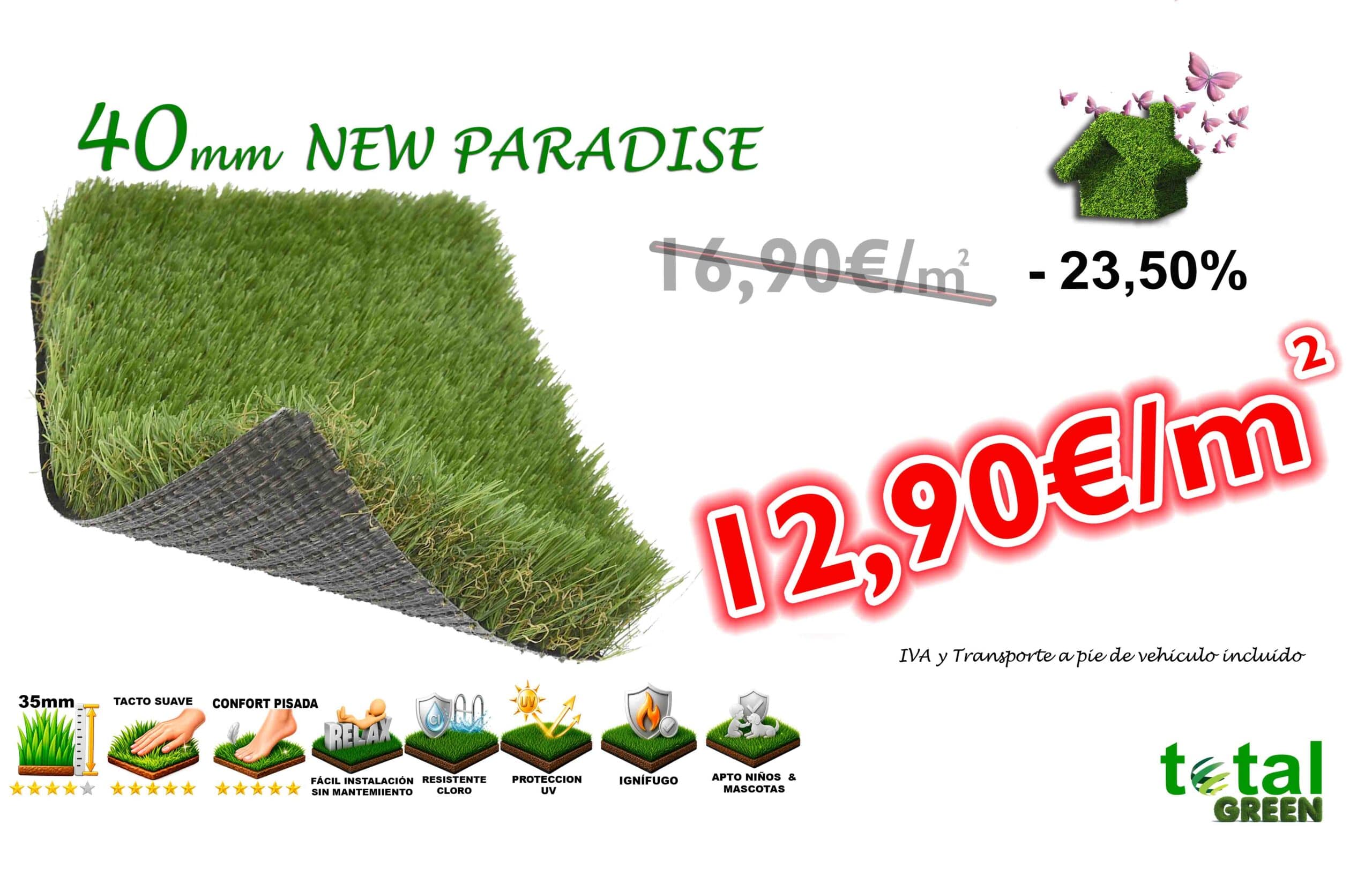 Césped Artificial 40mm Pelo Largo – Alta Calidad – Transporte Incluido 2 cesped artificial 40mm Paradise