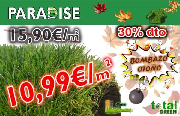 OFERTA BOMBAZO OTOÑO🪶🍂!!!  Césped Artificial 40mm - PARADISE-Transporte Incluido