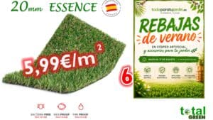 Césped Artificial Nacional 20mm Bajo Mantenimiento – Jardín y Terraza – Transporte Incluido
