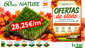 Césped Artificial Nacional 60mm - El lujo de un jardín perfecto – Transporte Incluido