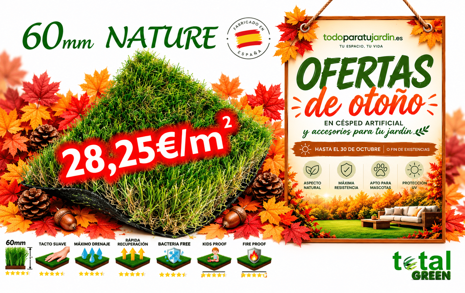 Césped Artificial Nacional 60mm - El lujo de un jardín perfecto – Transporte Incluido 6 Imagen de Codex 24 sept 2026 15 02 20