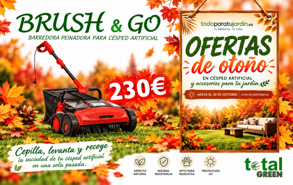 YA ES OTOÑO EN TodoParaTuJardin.es🤎🍄🟫!! 10 Maquina Para Limpiar Cesped Artificial Brush&Go | Todoparatujardin.es