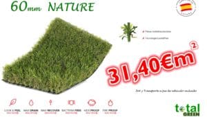 Césped Artificial Nacional 60mm - El lujo de un jardín perfecto – Transporte Incluido