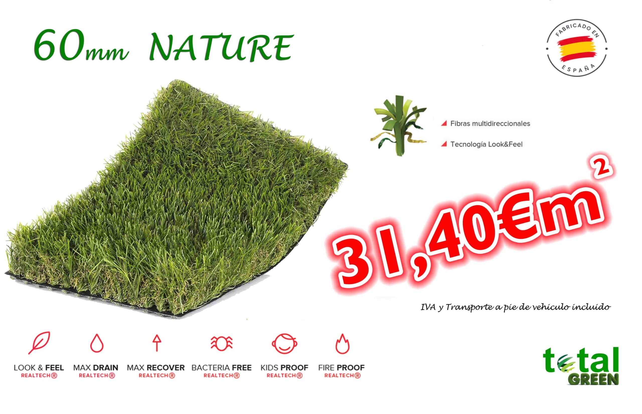 Césped Artificial Nacional 60mm - El lujo de un jardín perfecto – Transporte Incluido 1 Césped Artificial Nacional 60mm - El lujo de un jardín perfecto – Transporte Incluido