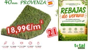 Césped Artificial Nacional 40mm  Confort  – Alta Calidad – Transporte Incluido