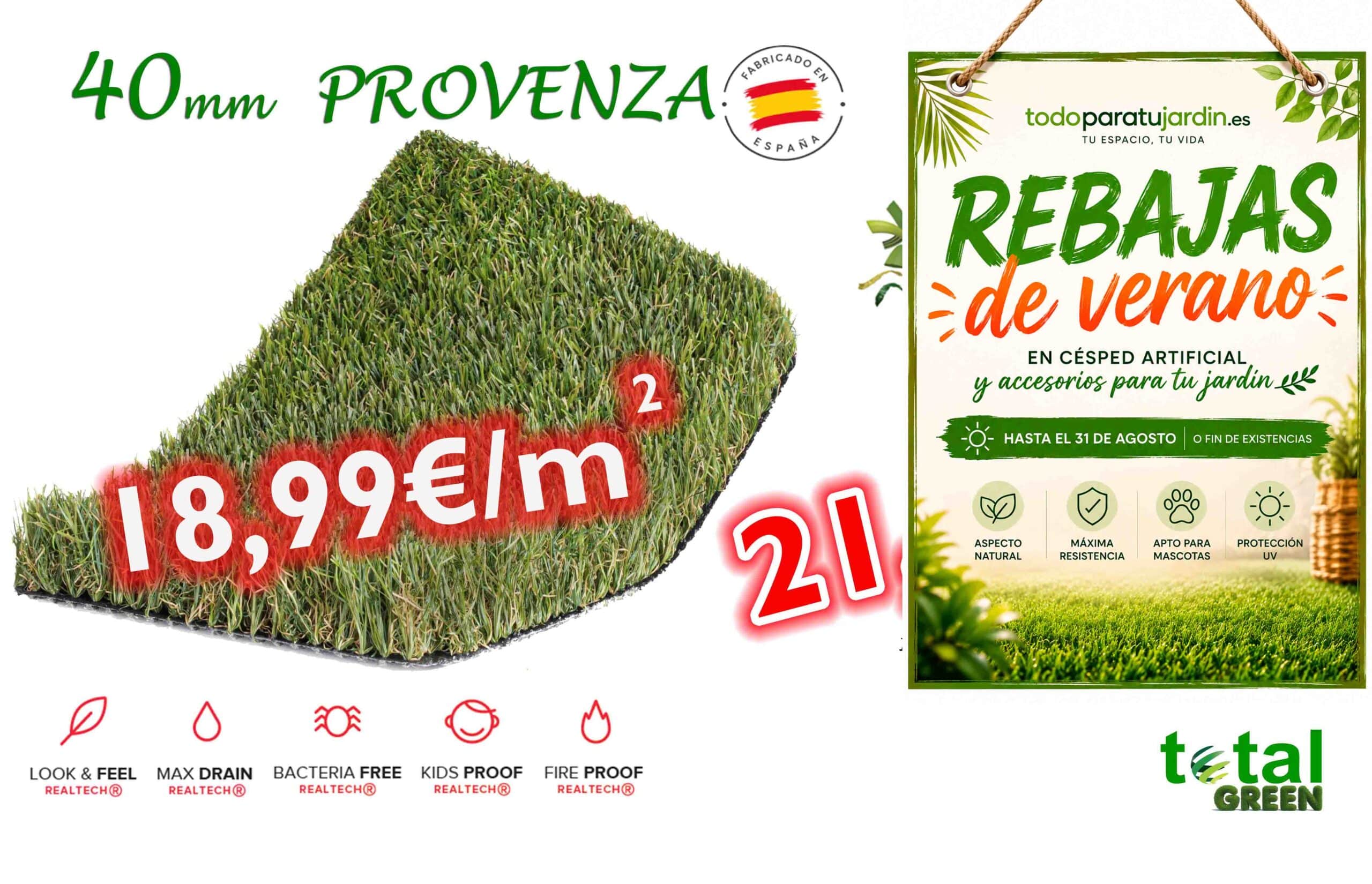 Césped Artificial Nacional 40mm Confort – Alta Calidad – Transporte Incluido 2 provenza 40mm rebajas verano ajustada scaled